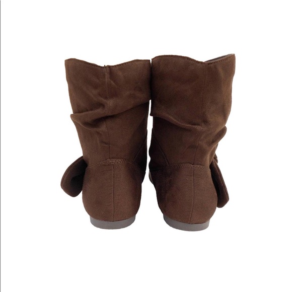 Rampage Dark Brown Slouchy Booties with Bow 6.5 - Picture 3 of 5